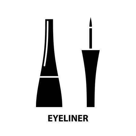 eyeliner symbol icon, black vector sign with editable strokes, concept illustrationのイラスト素材
