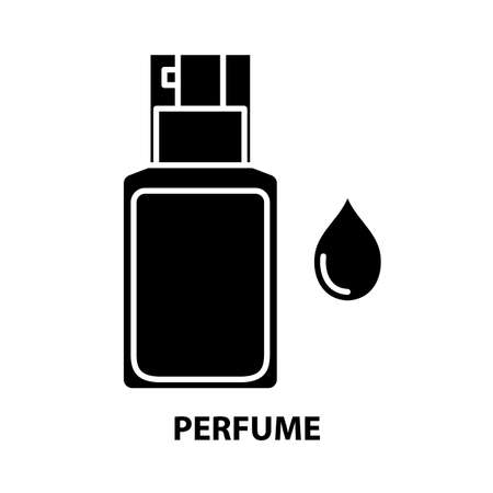 perfume sign icon, black vector sign with editable strokes, concept illustrationのイラスト素材