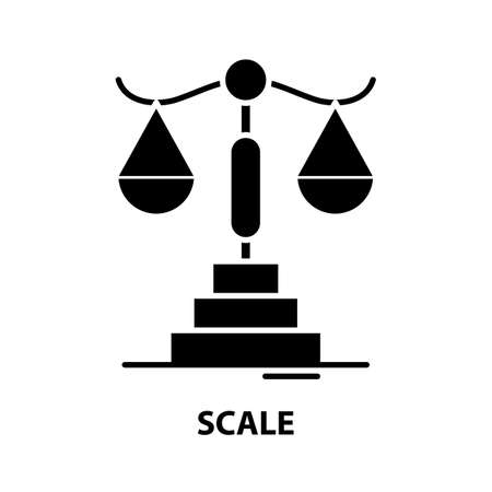 scale icon, black vector sign with editable strokes, concept illustrationのイラスト素材