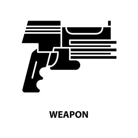 weapon symbol icon, black vector sign with editable strokes, concept illustrationのイラスト素材