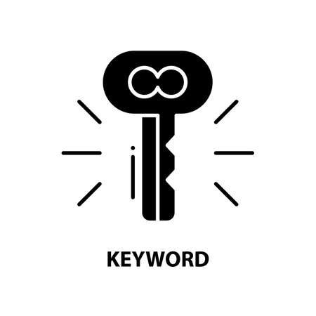 keyword icon, black vector sign with editable strokes, concept illustrationのイラスト素材