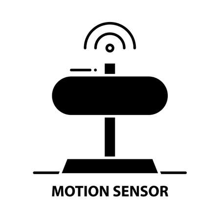 motion sensor icon, black vector sign with editable strokes, concept illustrationのイラスト素材