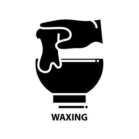 waxing icon, black vector sign with editable strokes, concept illustrationのイラスト素材
