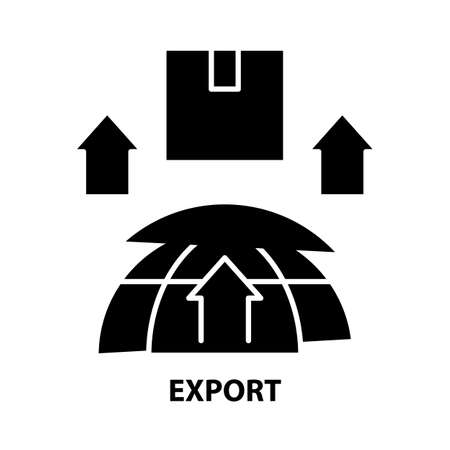 export icon, black vector sign with editable strokes, concept illustrationのイラスト素材