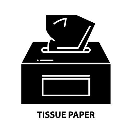 tissue paper icon, black vector sign with editable strokes, concept illustrationのイラスト素材
