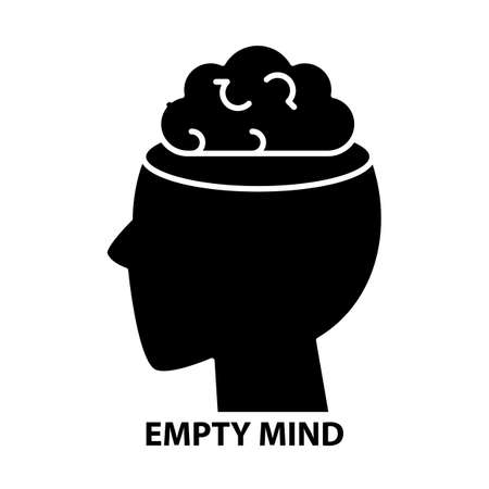 empty mind icon, black vector sign with editable strokes, concept illustrationのイラスト素材
