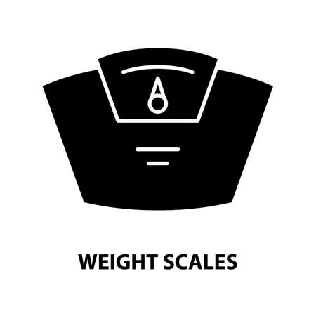 weight scales icon, black vector sign with editable strokes, concept illustrationのイラスト素材