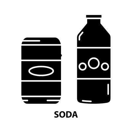 soda icon, black vector sign with editable strokes, concept illustrationのイラスト素材