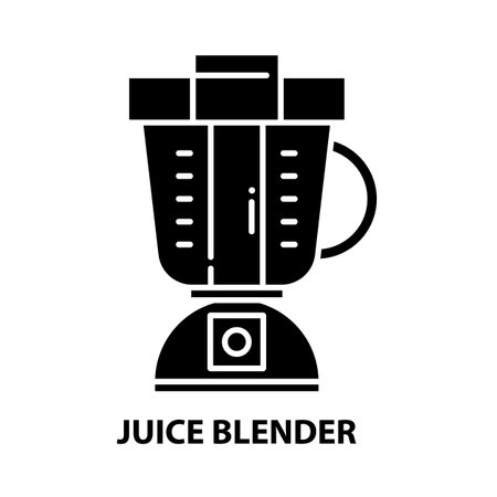juice blender icon, black vector sign with editable strokes, concept illustrationのイラスト素材