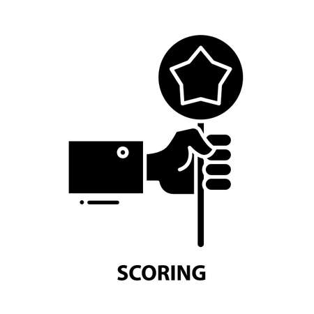 scoring icon, black vector sign with editable strokes, concept illustrationのイラスト素材