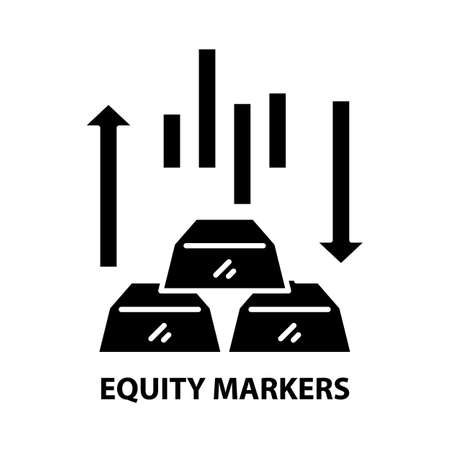 equity markers icon, black vector sign with editable strokes, concept illustrationのイラスト素材