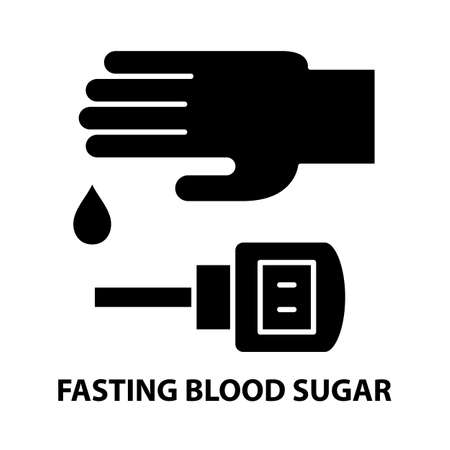 blood sugar icon, black vector sign with editable strokes, concept illustrationのイラスト素材