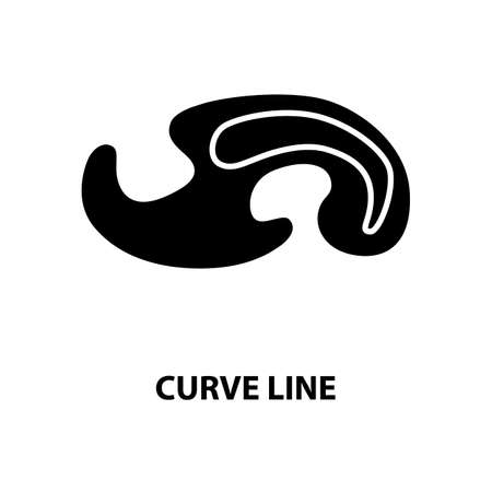curve line icon, black vector sign with editable strokes, concept illustrationのイラスト素材