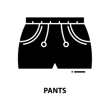pants sign icon, black vector sign with editable strokes, concept illustrationのイラスト素材