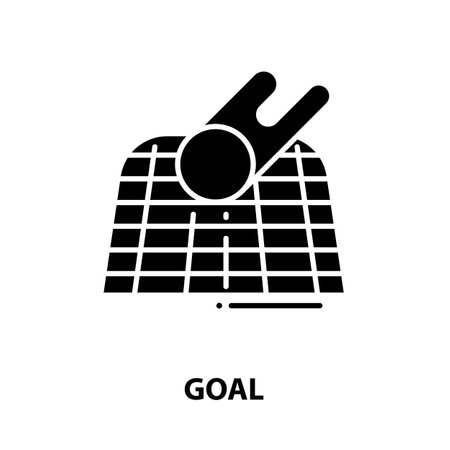 goal symbol icon, black vector sign with editable strokes, concept illustrationのイラスト素材