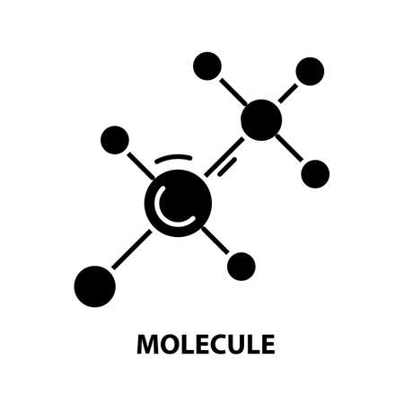 molecule icon, black vector sign with editable strokes, concept illustrationのイラスト素材