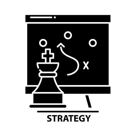 strategy symbol icon, black vector sign with editable strokes, concept illustrationのイラスト素材
