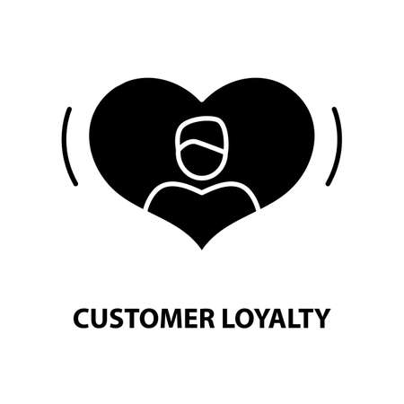 customer loyalty icon, black vector sign with editable strokes, concept illustrationのイラスト素材