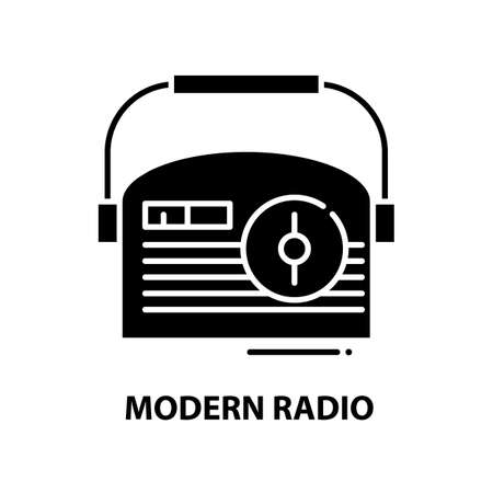 modern radio symbol icon, black vector sign with editable strokes, concept illustrationのイラスト素材