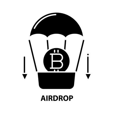 airdrop icon, black vector sign with editable strokes, concept illustrationのイラスト素材