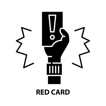red card symbol icon, black vector sign with editable strokes, concept illustrationのイラスト素材