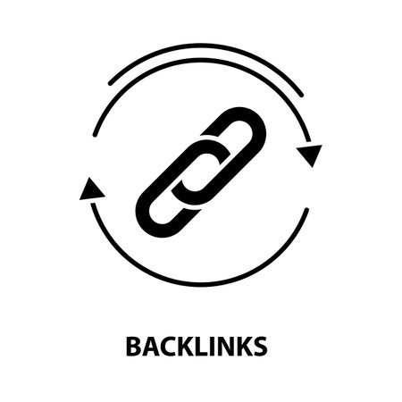 backlinks icon, black vector sign with editable strokes, concept illustrationのイラスト素材