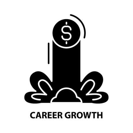 career growth symbol icon, black vector sign with editable strokes, concept illustrationのイラスト素材