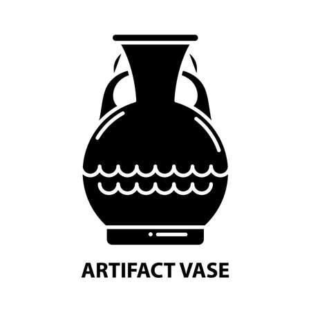artifact vase icon, black vector sign with editable strokes, concept illustrationのイラスト素材