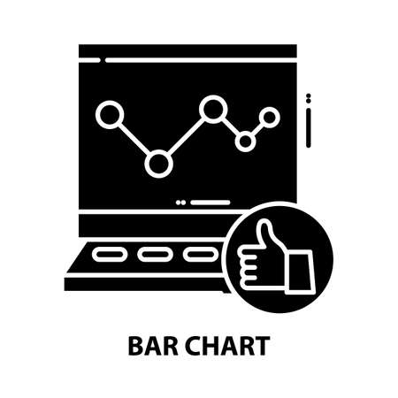 bar chart icon, black vector sign with editable strokes, concept illustrationのイラスト素材