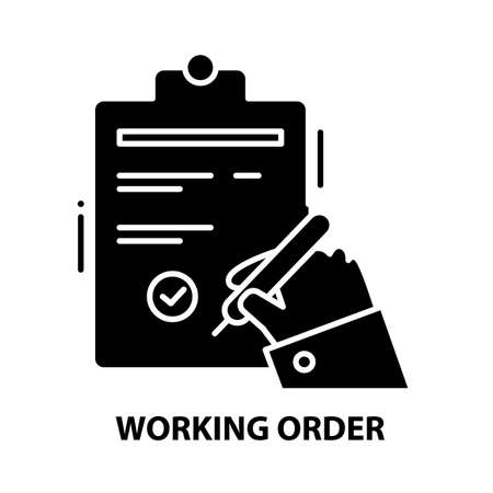 working order symbol icon, black vector sign with editable strokes, concept illustrationのイラスト素材