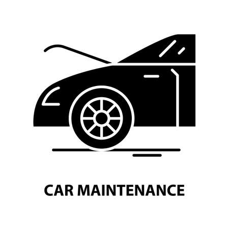 car maintenance icon, black vector sign with editable strokes, concept illustrationのイラスト素材