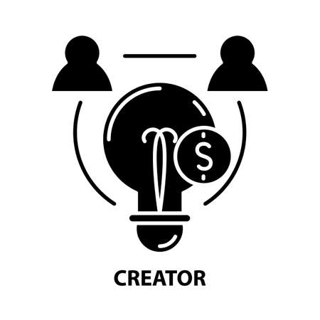 creator icon, black vector sign with editable strokes, concept illustrationのイラスト素材