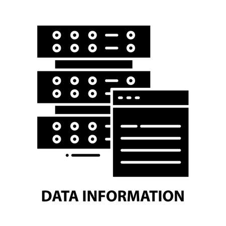 data information symbol icon, black vector sign with editable strokes, concept illustrationのイラスト素材