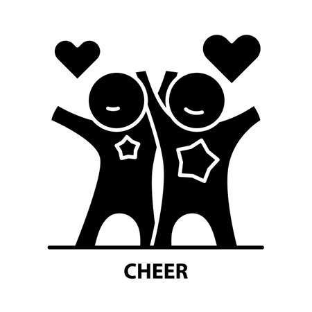 cheer symbol icon, black vector sign with editable strokes, concept illustrationのイラスト素材
