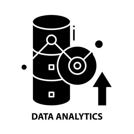 data analytics symbol icon, black vector sign with editable strokes, concept illustrationのイラスト素材