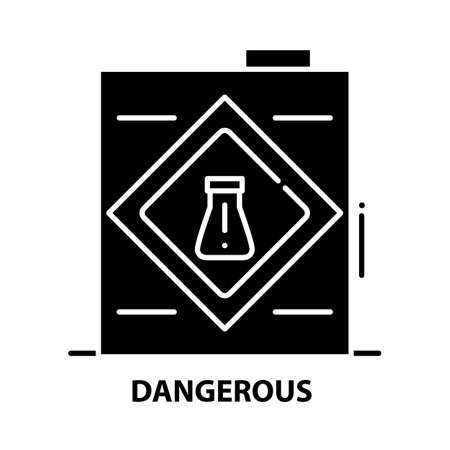 dangerous icon, black vector sign with editable strokes, concept illustrationのイラスト素材