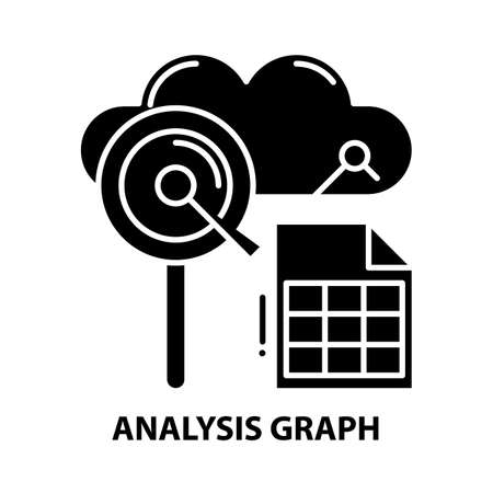 analysis graph icon, black vector sign with editable strokes, concept illustrationのイラスト素材