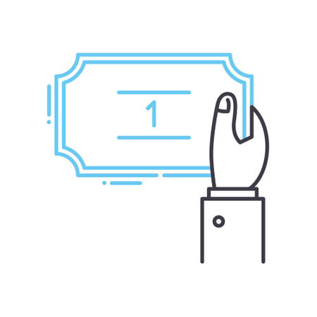 1st prize line icon, outline symbol, vector illustration, concept signのイラスト素材
