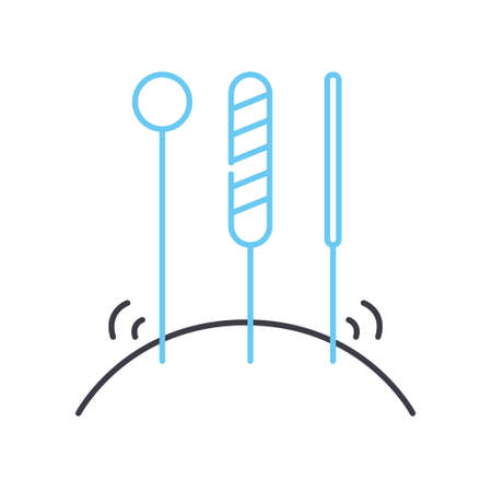 acupuncture line icon, outline symbol, vector illustration, concept signのイラスト素材