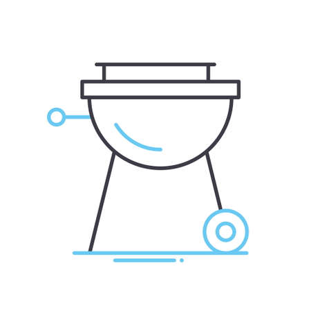 barbecue line icon, outline symbol, vector illustration, concept signのイラスト素材