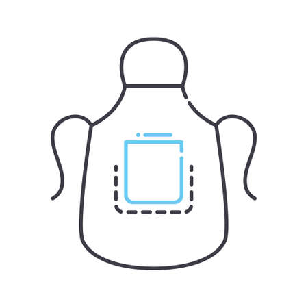apron line icon, outline symbol, vector illustration, concept signのイラスト素材