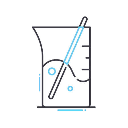 beaker line icon, outline symbol, vector illustration, concept signのイラスト素材