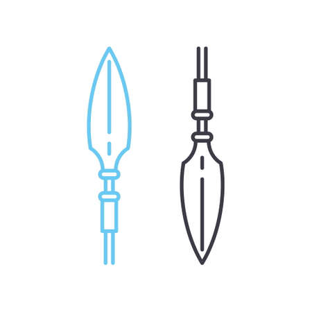 ancient spears line icon, outline symbol, vector illustration, concept signのイラスト素材