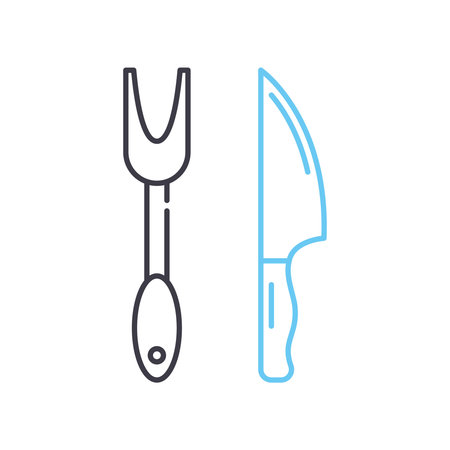 bbq equipment line icon, outline symbol, vector illustration, concept signのイラスト素材