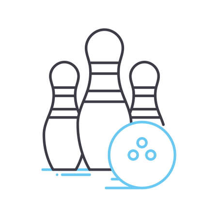 bowling line icon, outline symbol, vector illustration, concept signのイラスト素材