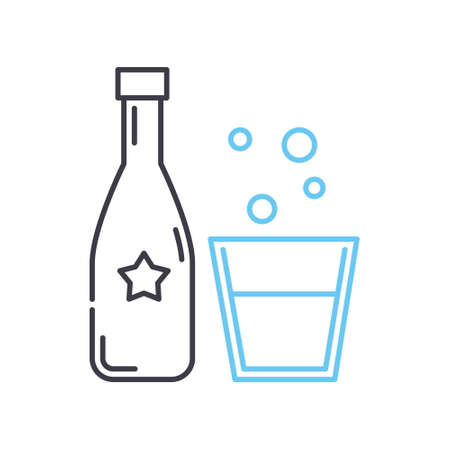 beverage line icon, outline symbol, vector illustration, concept signのイラスト素材