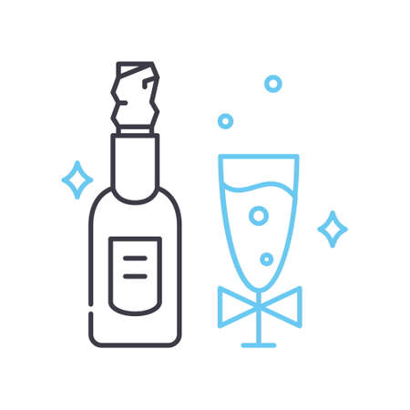 beverage party line icon, outline symbol, vector illustration, concept signのイラスト素材
