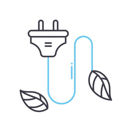 biomass energy line icon, outline symbol, vector illustration, concept signのイラスト素材