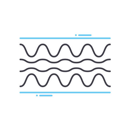 acoustic pressure line icon, outline symbol, vector illustration, concept signのイラスト素材