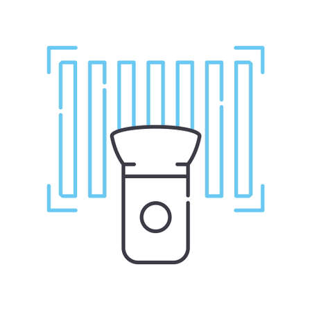 barcode document line icon, outline symbol, vector illustration, concept signのイラスト素材
